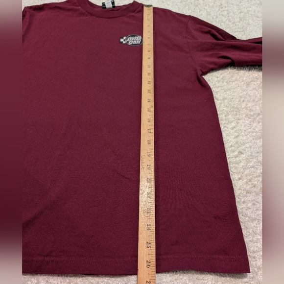 Santa Cruz Skateboards Men's Maroon Long Sleeve Shirt Back Print - Picture 4 of 8